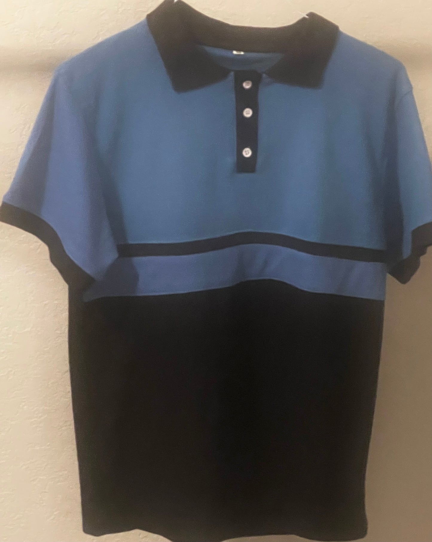 **PROMO** Just $12.99 Roo$ter Brand Custom Embroidered Logo Golf Polo Blue/Black Sleeve Logo