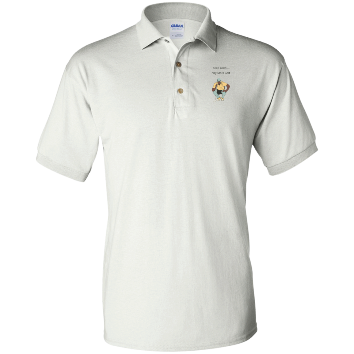 Jersey Polo Shirt Be Calm BLK Golfer